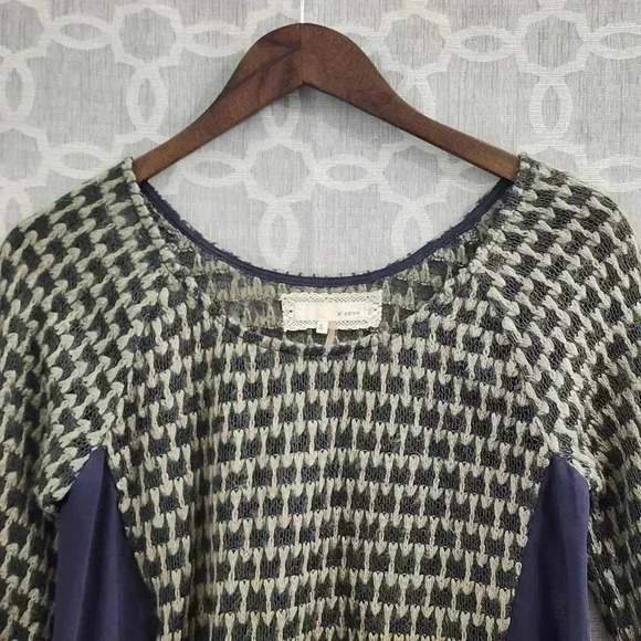 Anthropologie Areve Scoop Neck 3/4 Sleeve Knit  Sweater Flare Bottom Women's S - Picture 3 of 10